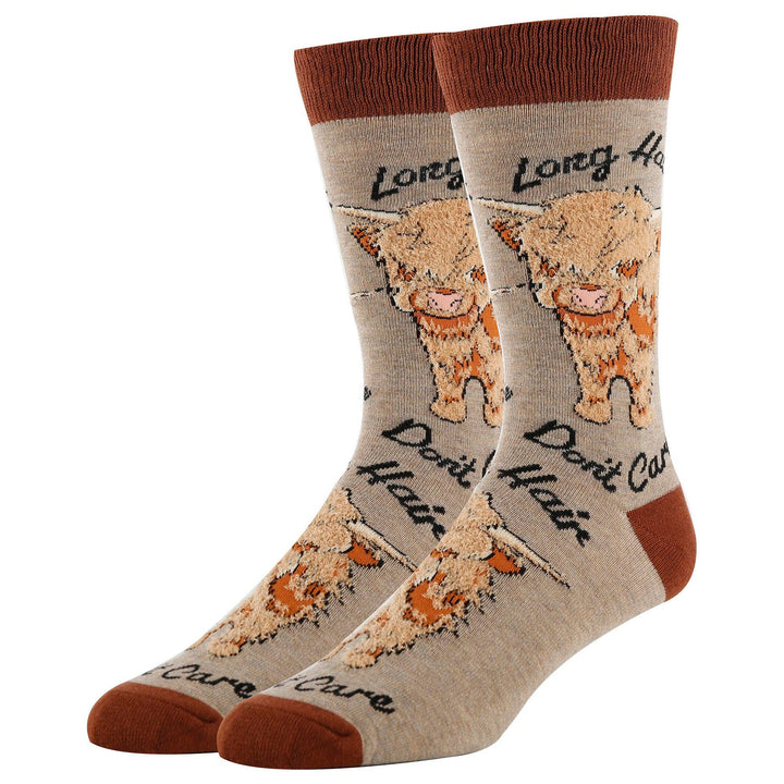 Hair Don't Care | Men's Funny Cotton Crew Socks