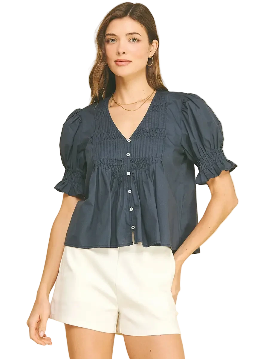 W's Tucked Button Down Top