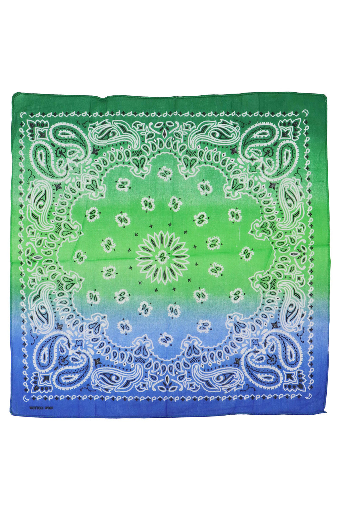 Paisley Vibrant Ombre Gradient Cotton Bandana: AS SHOWN / ONE SIZE