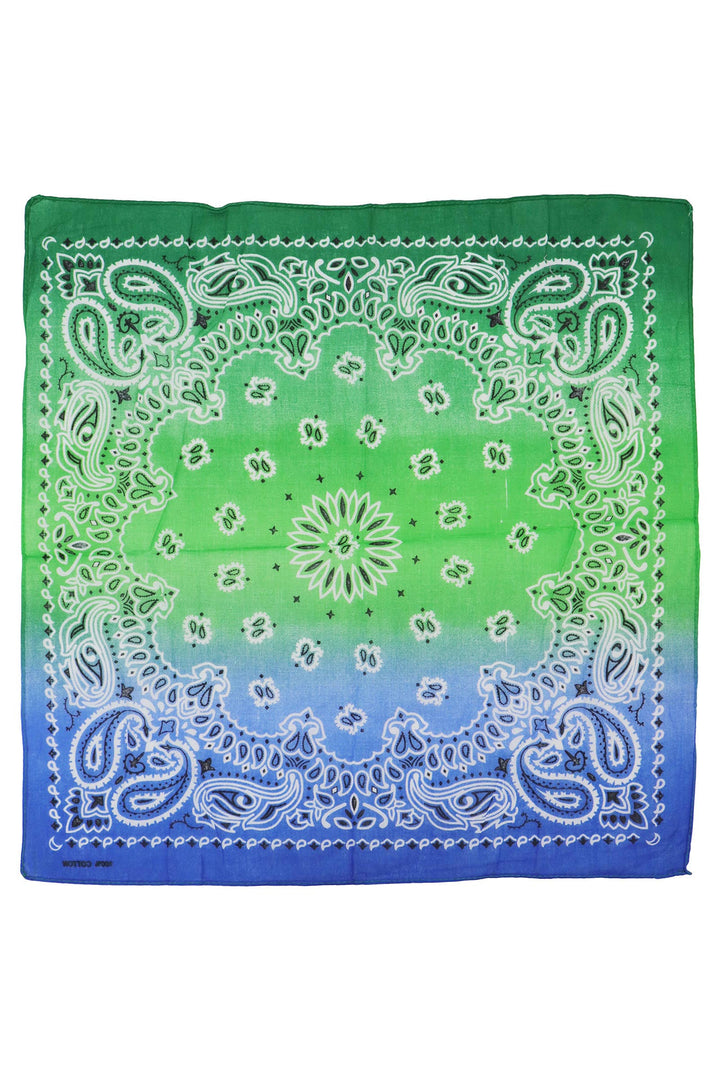Paisley Vibrant Ombre Gradient Cotton Bandana: AS SHOWN / ONE SIZE