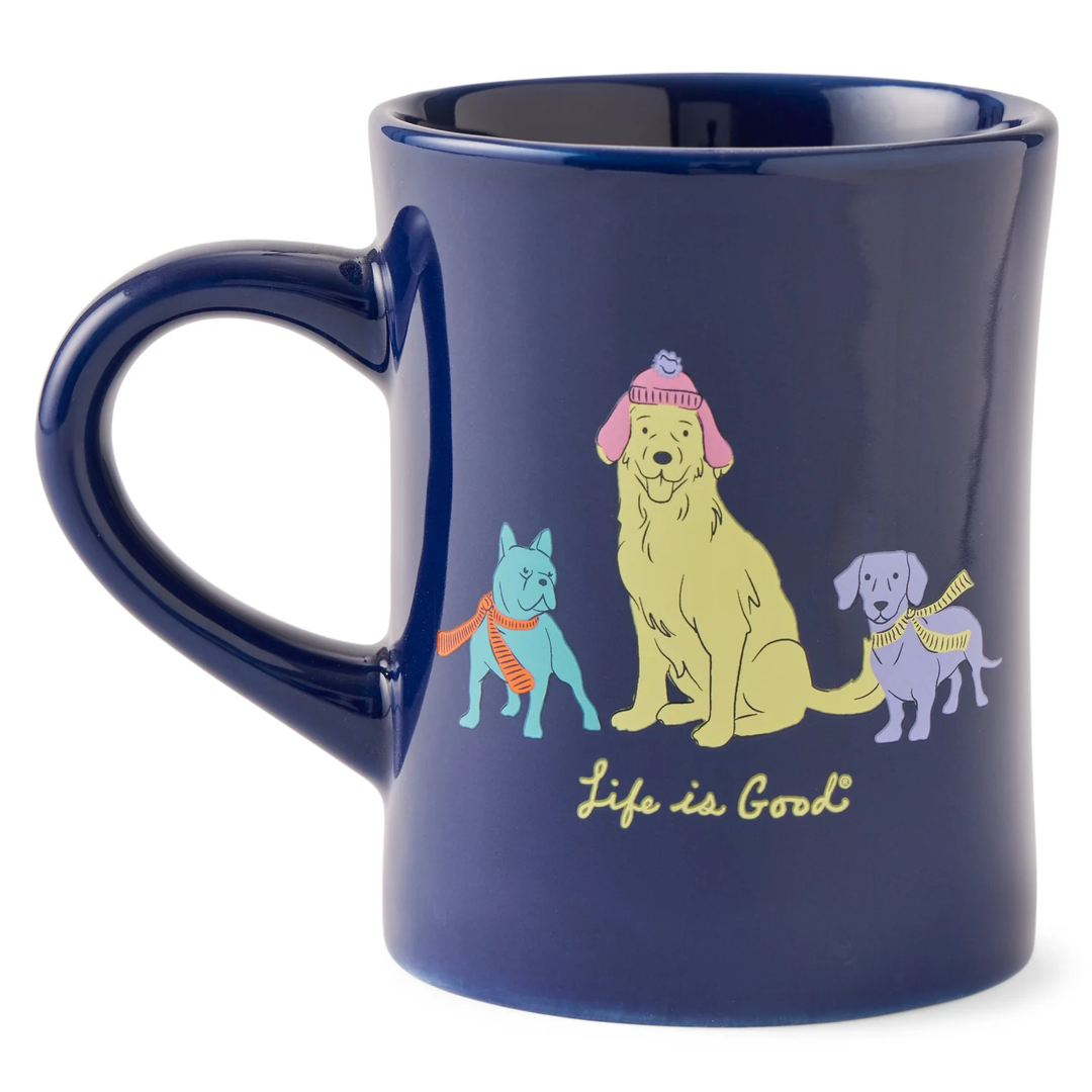 Diner Mug Warm Winter Dogs Trio