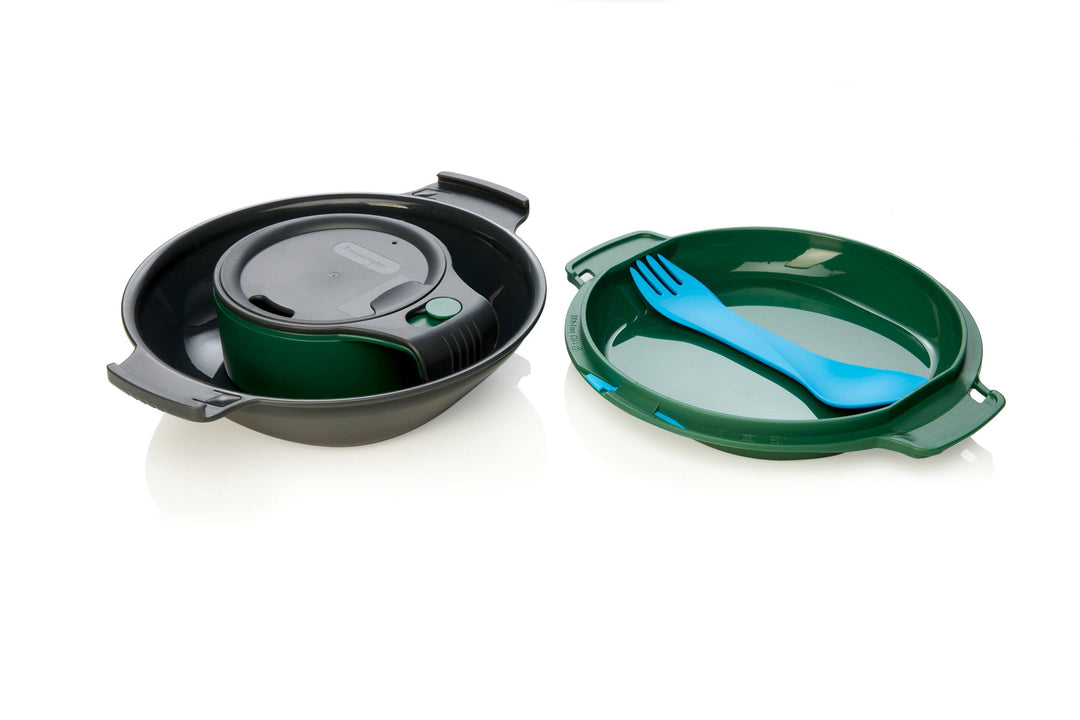 GoKit - Utensil and Plate Mess Kit Set: Green / Light