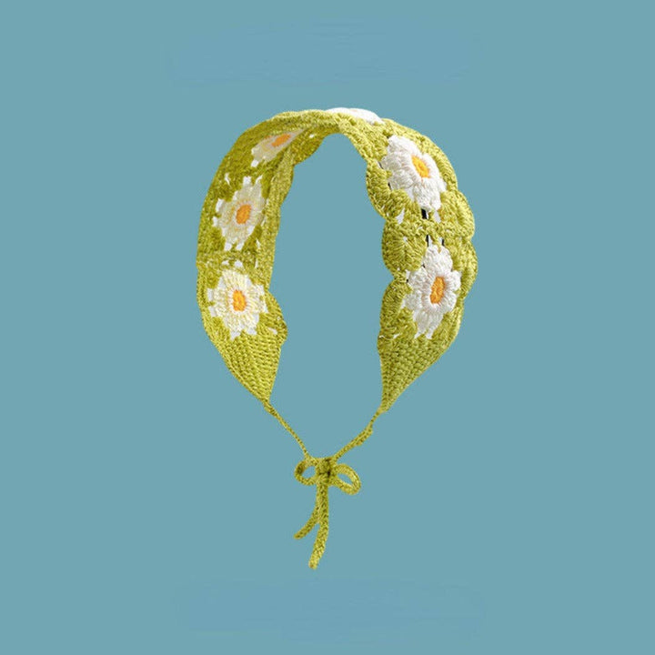 Haila - Crochet Flower Hairband - Summer's Perfect Accessory: GREEN