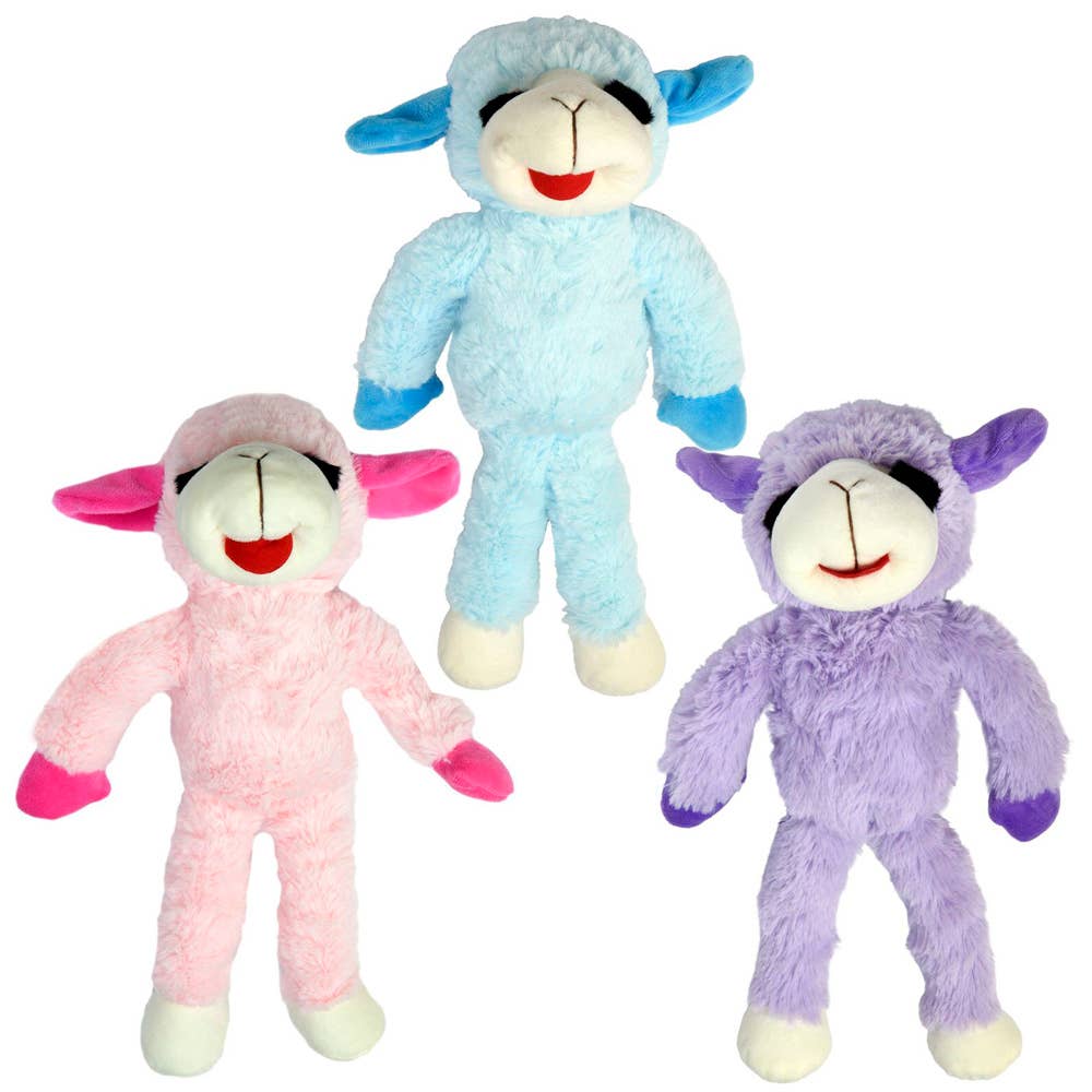 Pet Envy Floppy Lamb Chop Plush Dog Toy Assorted Colors 14"