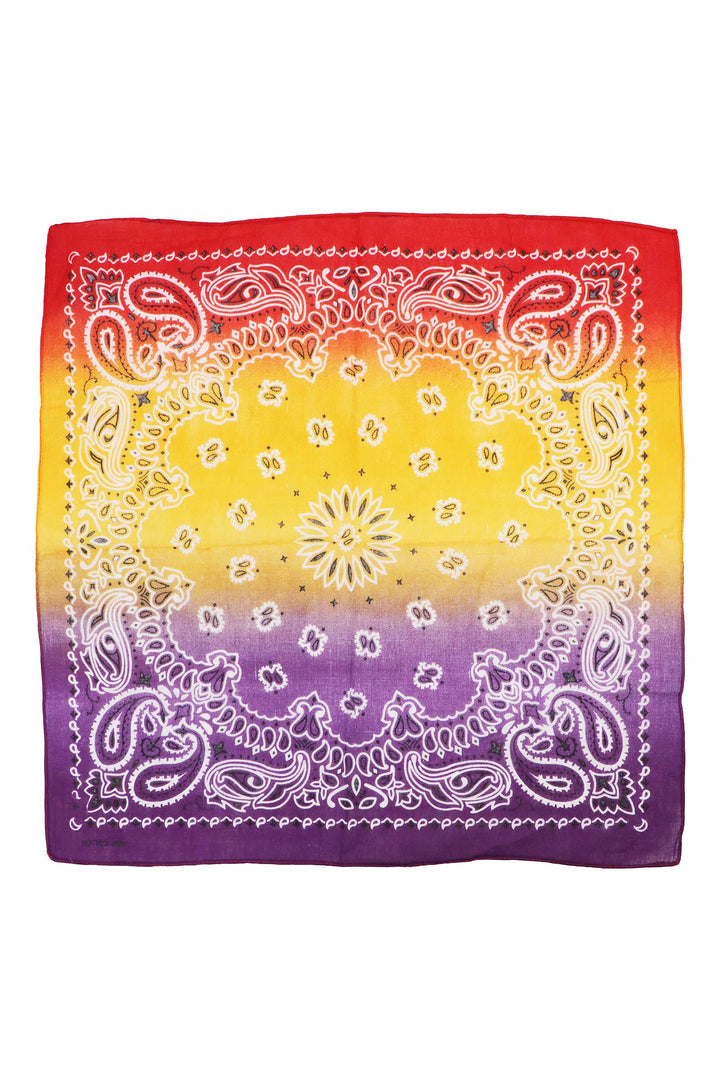 Paisley Sunset Ombre Gradient Cotton Bandana: AS SHOWN / ONE SIZE