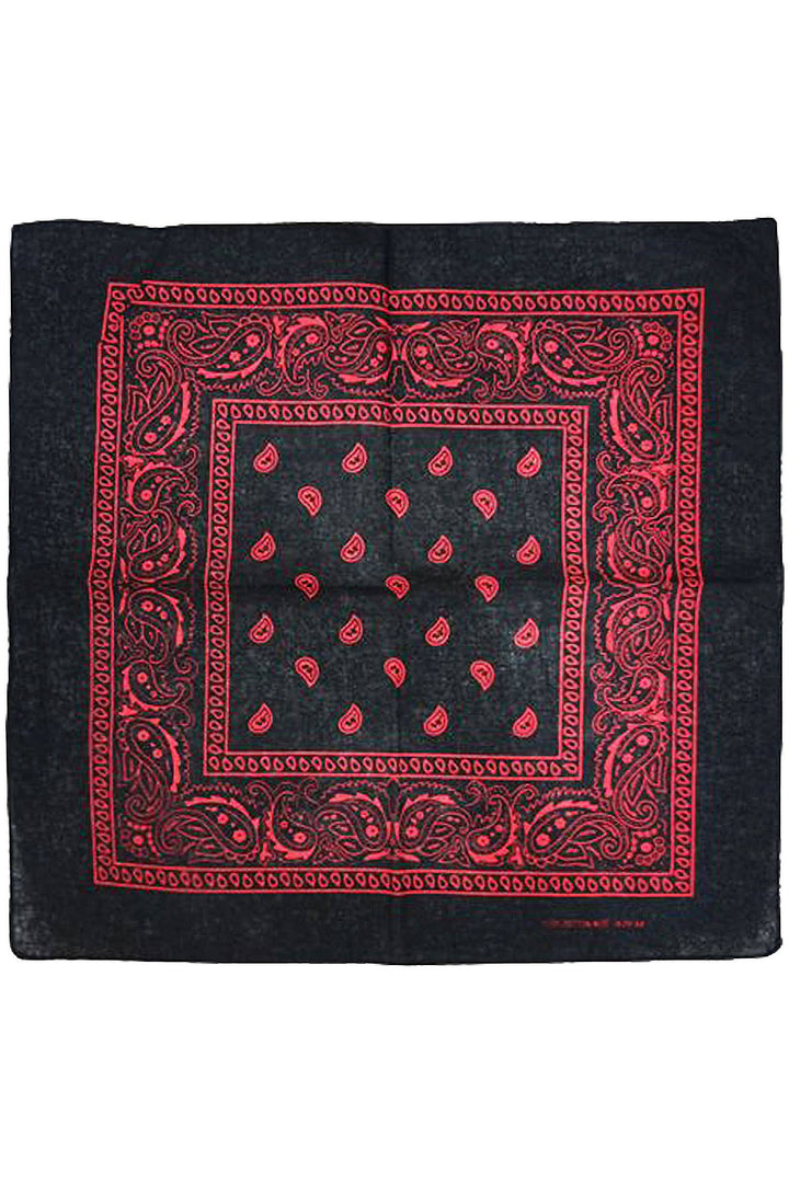 Classic Paisley Print Square Cotton Bandana: HOT PINK / ONE SIZE