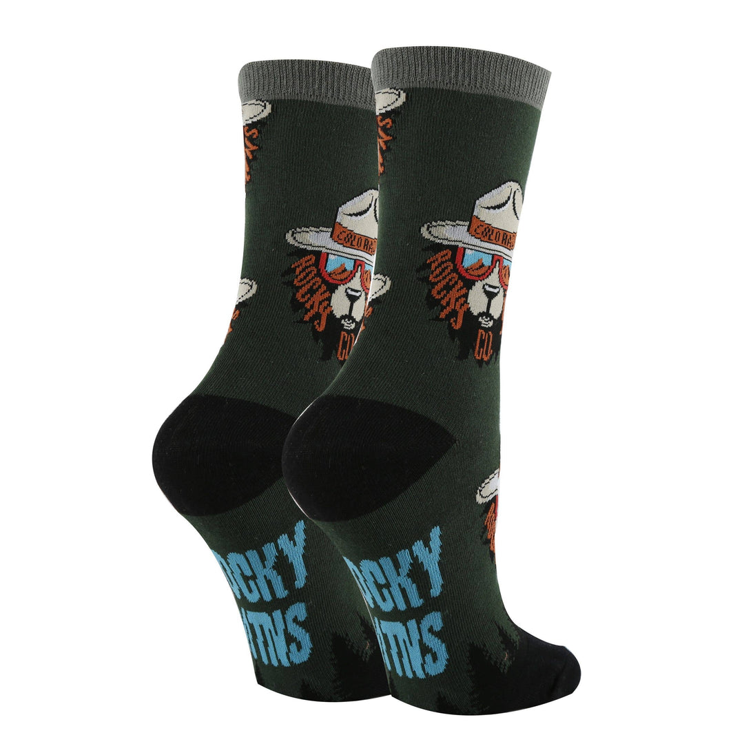 Rocky Mountain Bear | Women's Funny Cotton Crew Socks