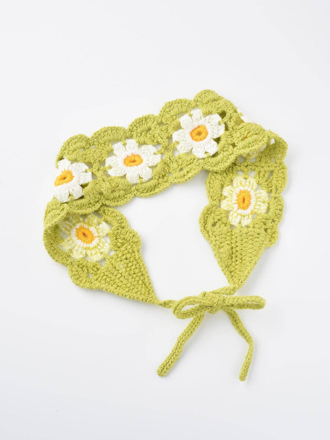 Haila - Crochet Flower Hairband - Summer's Perfect Accessory: GREEN