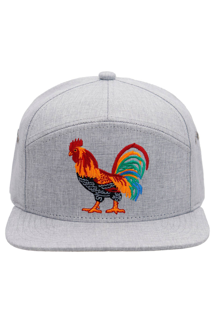 Rooster El Gallo 7 Panel Woven Twill Snapback: WARM GRAY / ONE SIZE