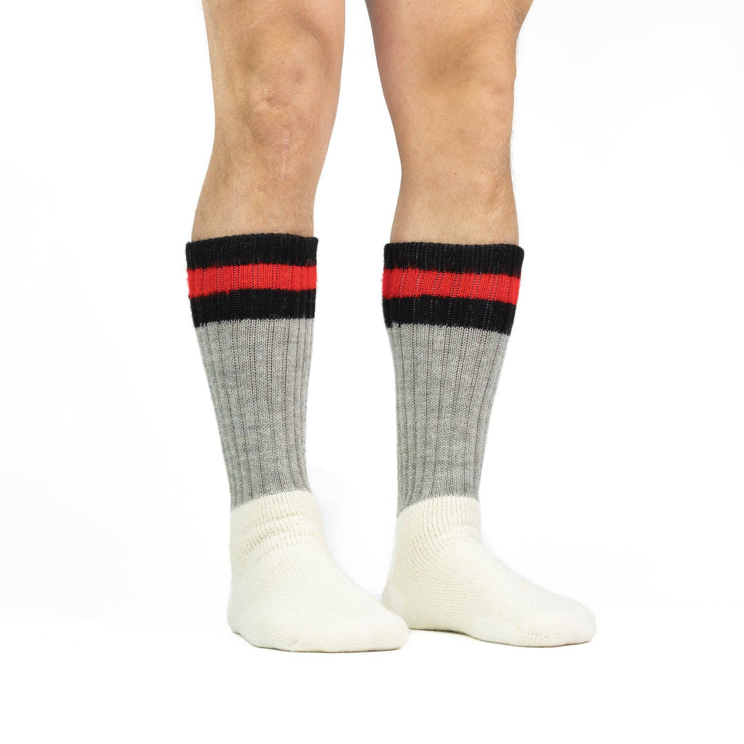 Men's Outdoorsox Extra-Heavyweight Mid-Calf Boot & Field: Grey/Black / X-Large