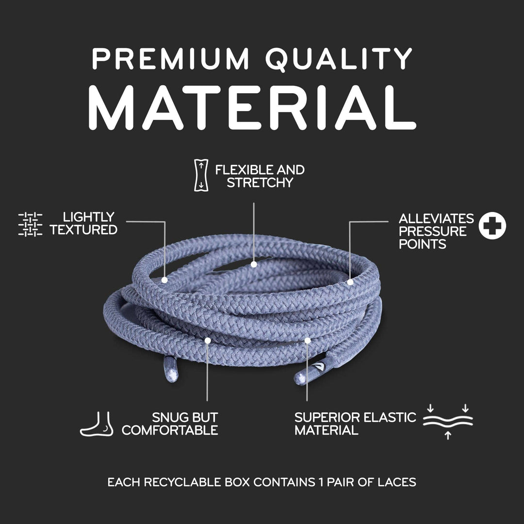 Round Elastic Stretch Shoe Laces: Dark Brown / 55 in