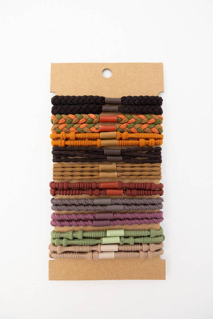 Twists & Braids Stackable Hair Tie Bracelet Set 🪢: Multi-Colored