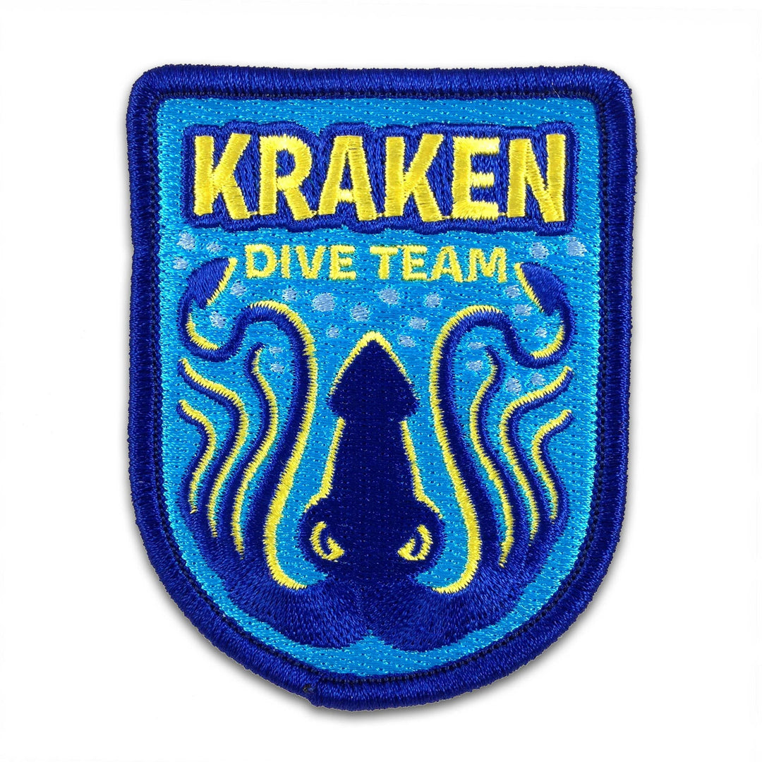 Kraken Dive Team Embroidered Patch: Iron-on
