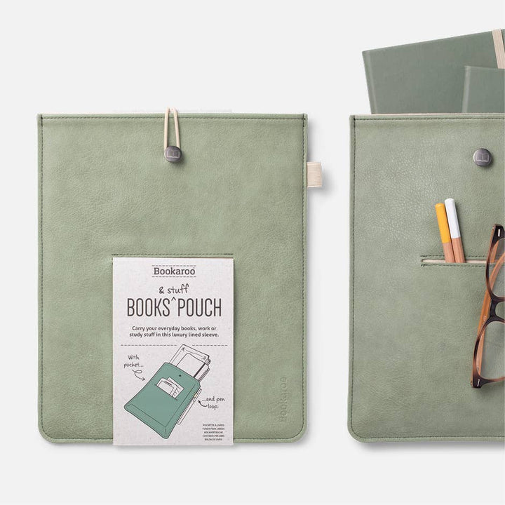 Bookaroo Books & Stuff Pouch: Fern and Cream