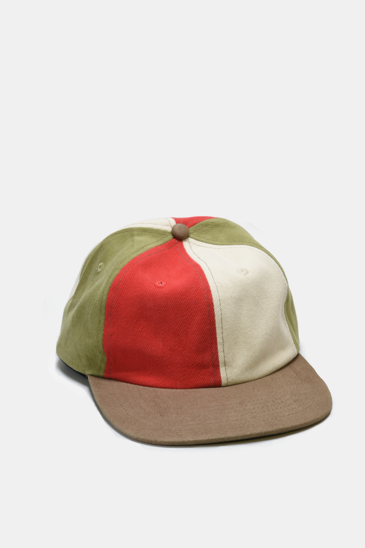 Cotton Twill Colorblock Hat: Red