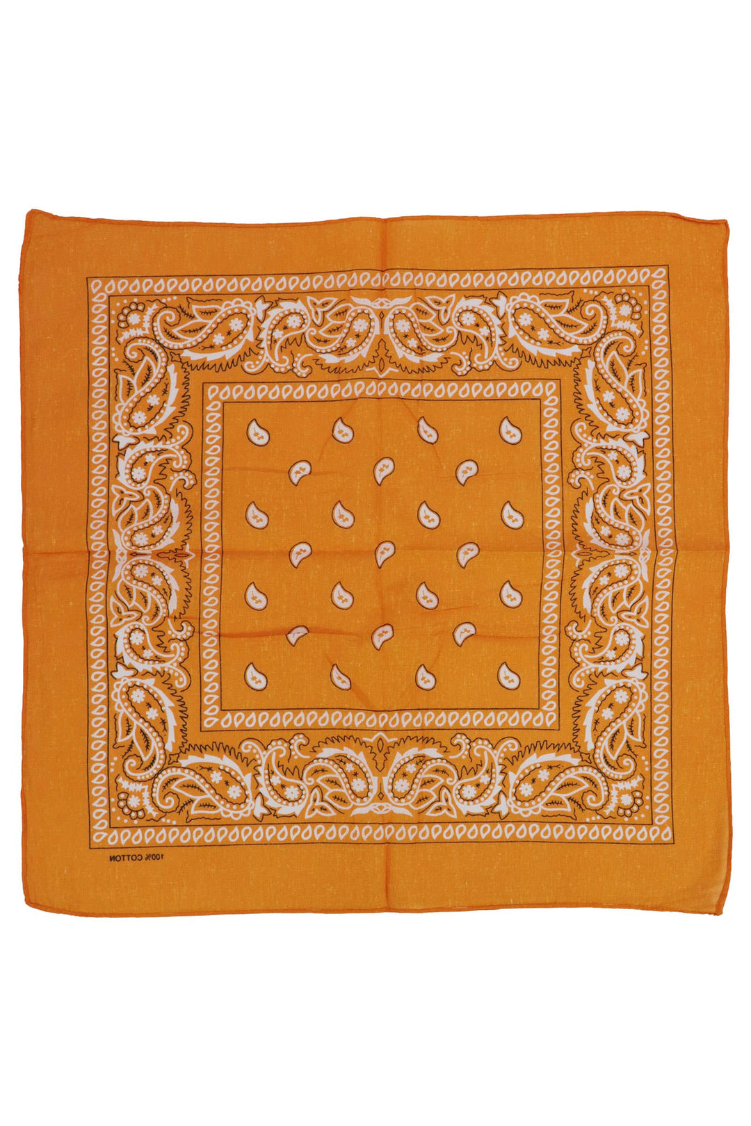Classic Paisley Print Square Cotton Bandana: GOLD / ONE SIZE