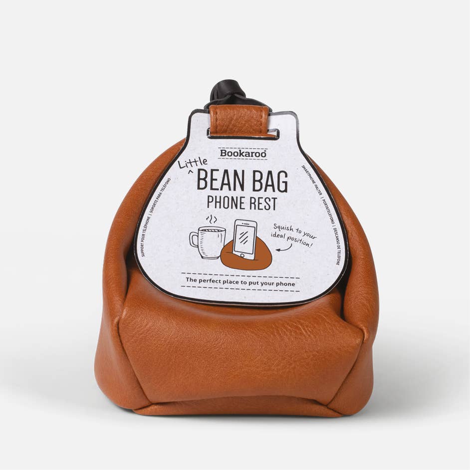 Little Bean Bag Phone Rest: Brown with Black