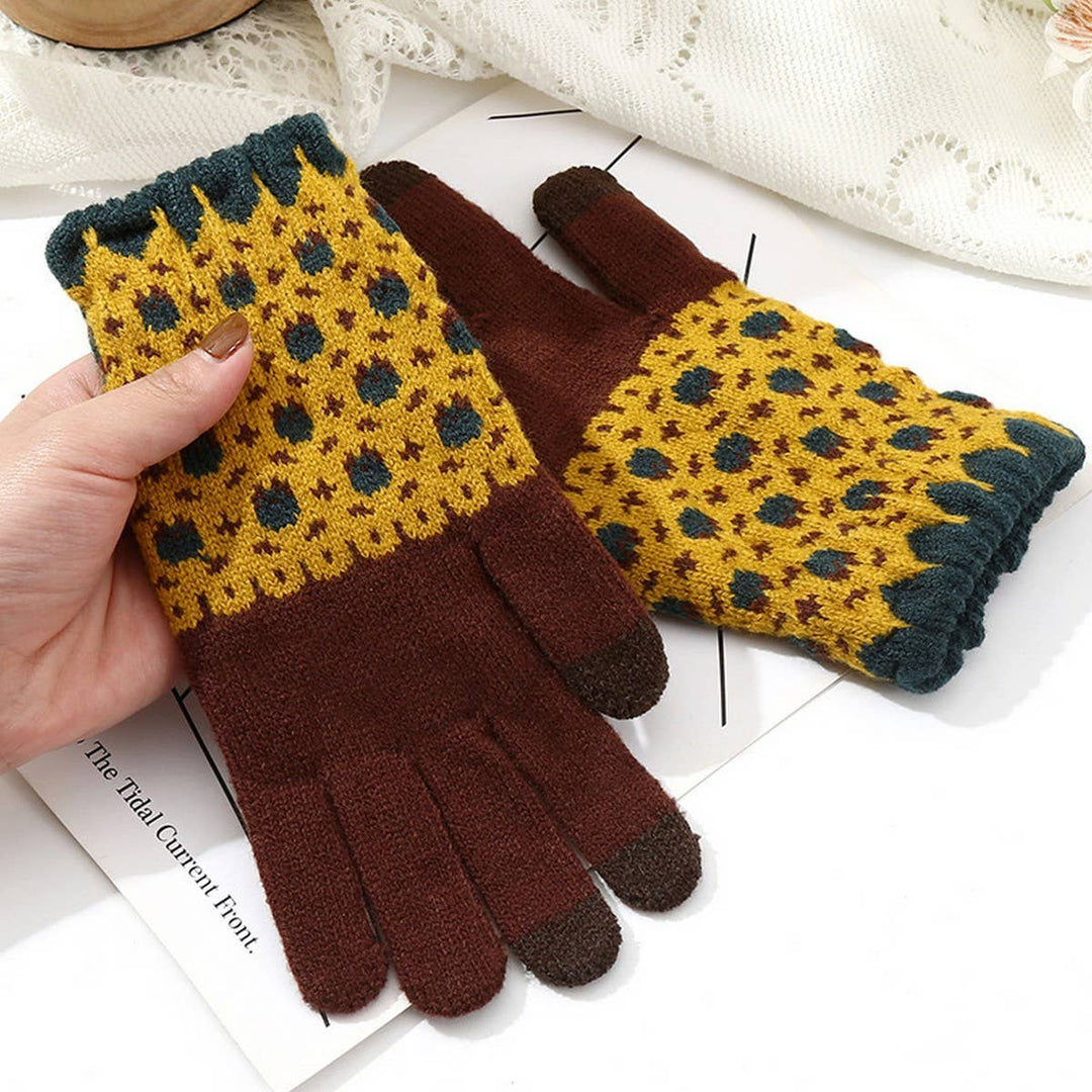 Cute Knit Gloves for Women, Green