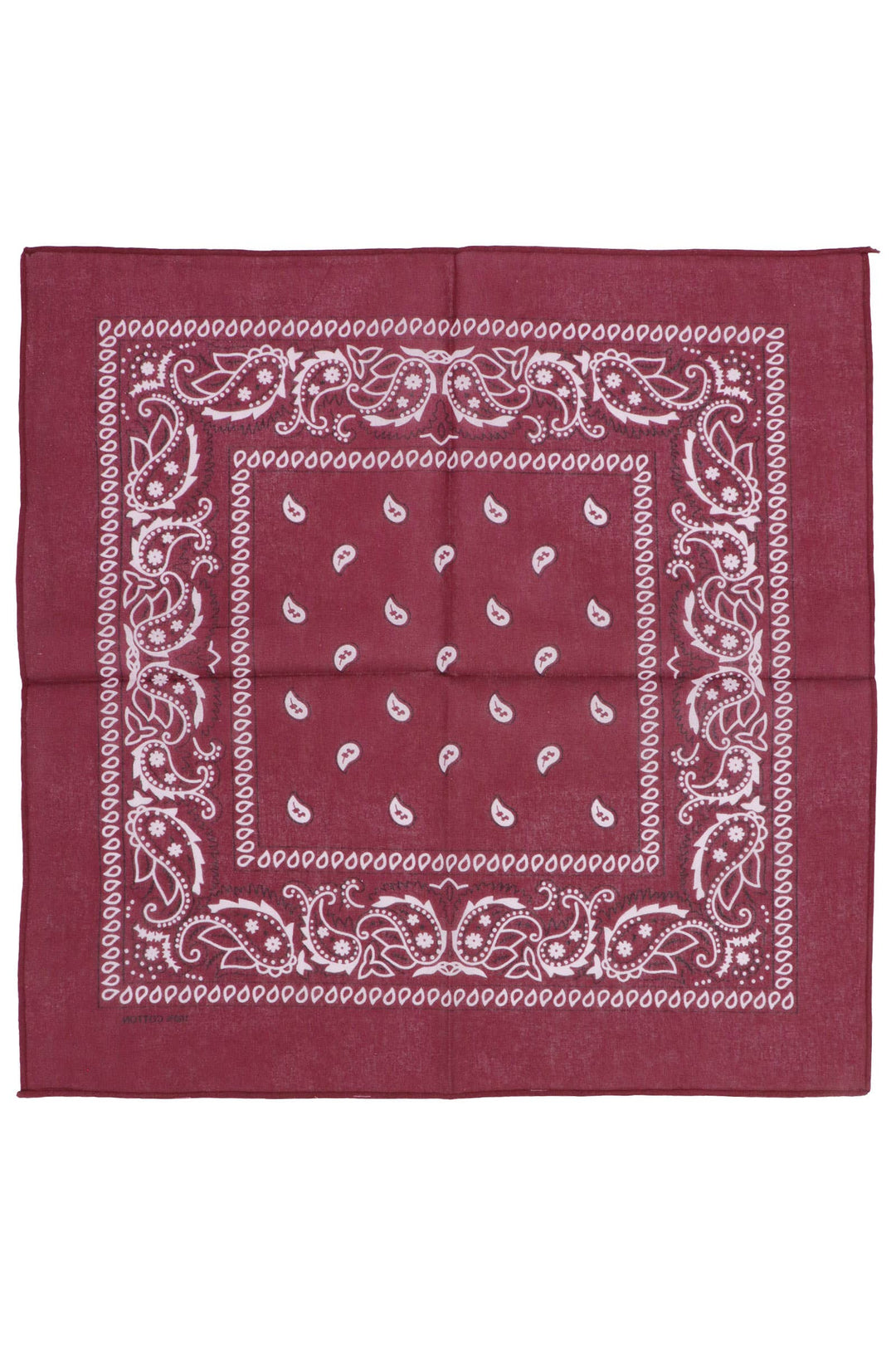 Classic Paisley Print Square Cotton Bandana: HOT PINK / ONE SIZE