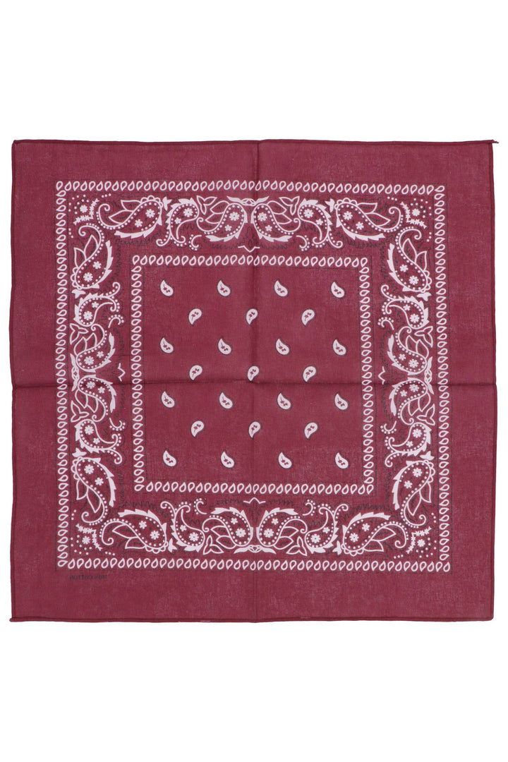 Classic Paisley Print Square Cotton Bandana: GOLD / ONE SIZE