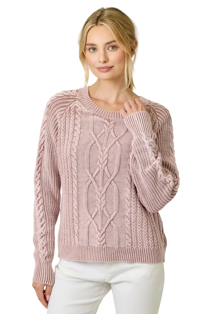 W's Washed Cable Sweater
