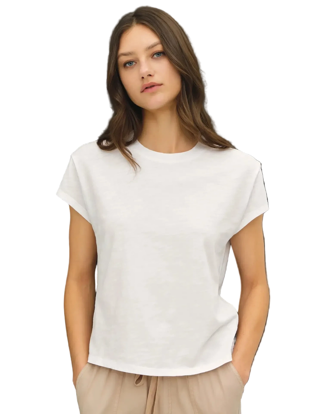 W's Garment Dye Cotton Slub Crewneck Baby Tee