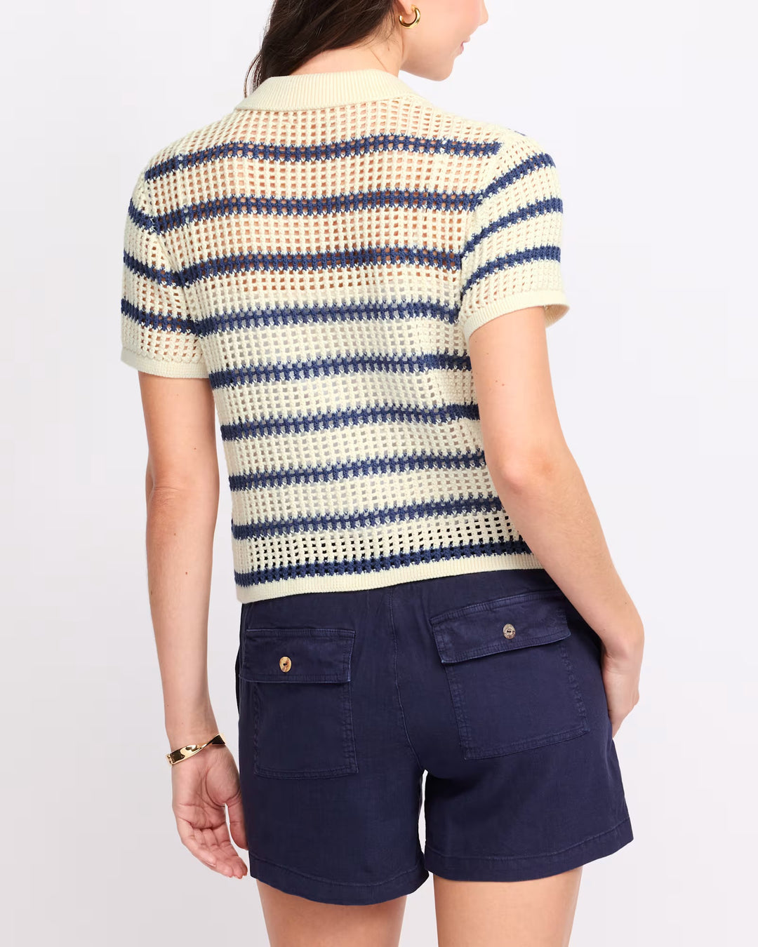 W's Hallie Striped Short Sleeve Sweater Shirt