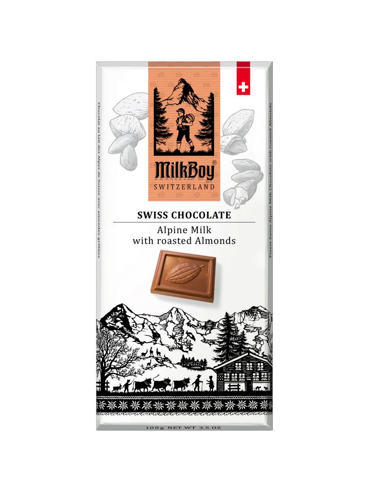 Alpine Milk with Roasted Almonds 3 oz. Swiss Chocolate Bar