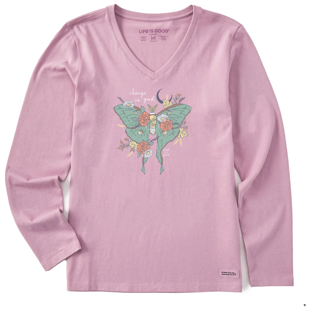W's L/S Crusher Vee, Fall Luna Moth