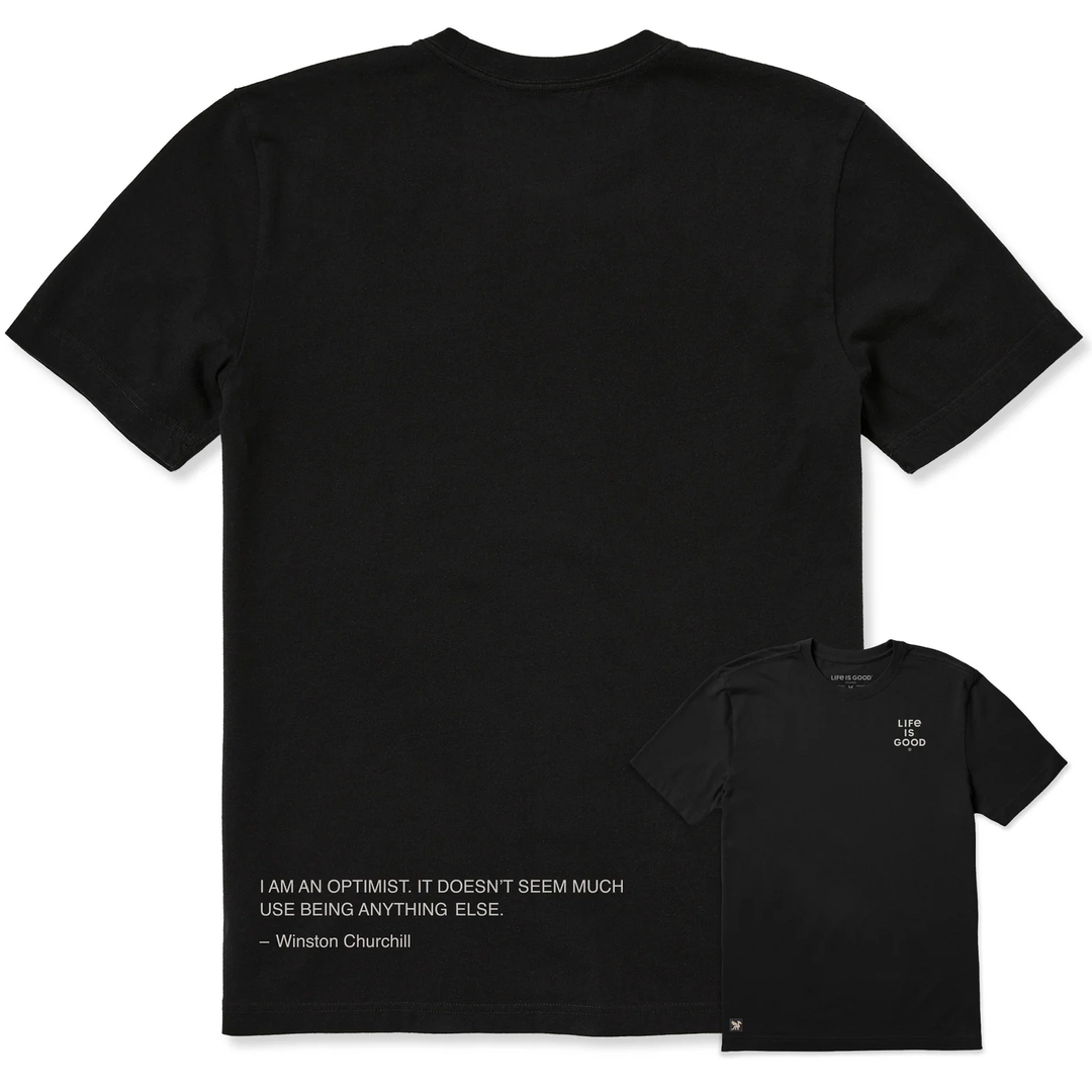 M's S/S Crusher Tee I Am A Optimist-Churchill