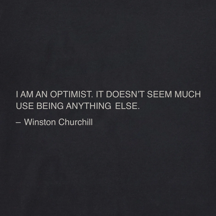 M's S/S Crusher Tee I Am A Optimist-Churchill