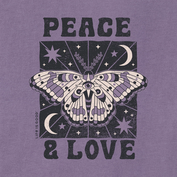 W's L/S Crusher Tee Peace and Love Celestial Butterfly