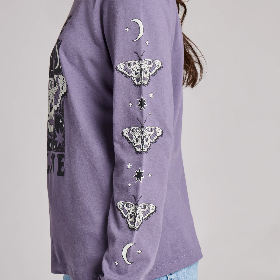 W's L/S Crusher Tee Peace and Love Celestial Butterfly