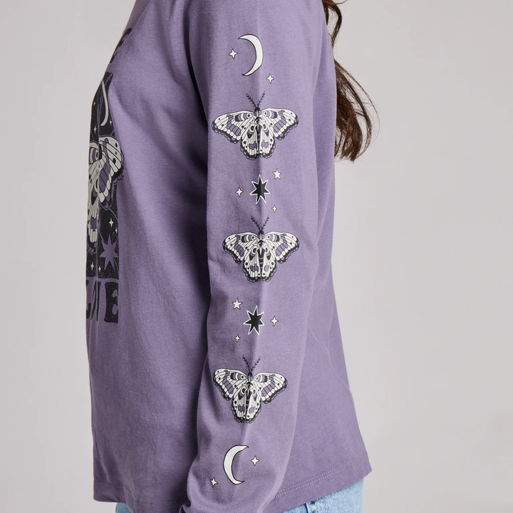 W's L/S Crusher Tee Peace and Love Celestial Butterfly