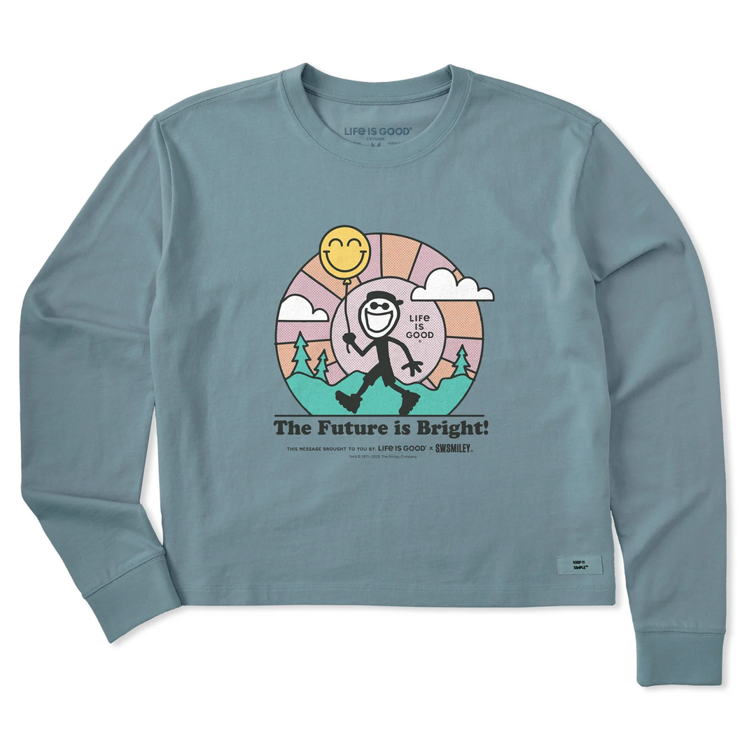 W's L/S  Boxy Crusher Tee LIG x S.W.Smiley Bright Future