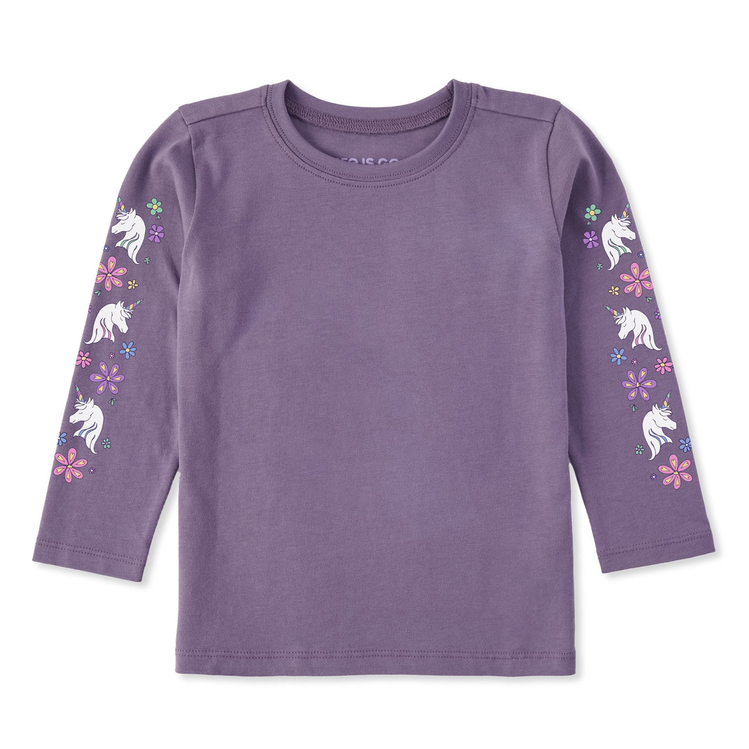 T's L/S Crusher Tee Unicorn Flowers