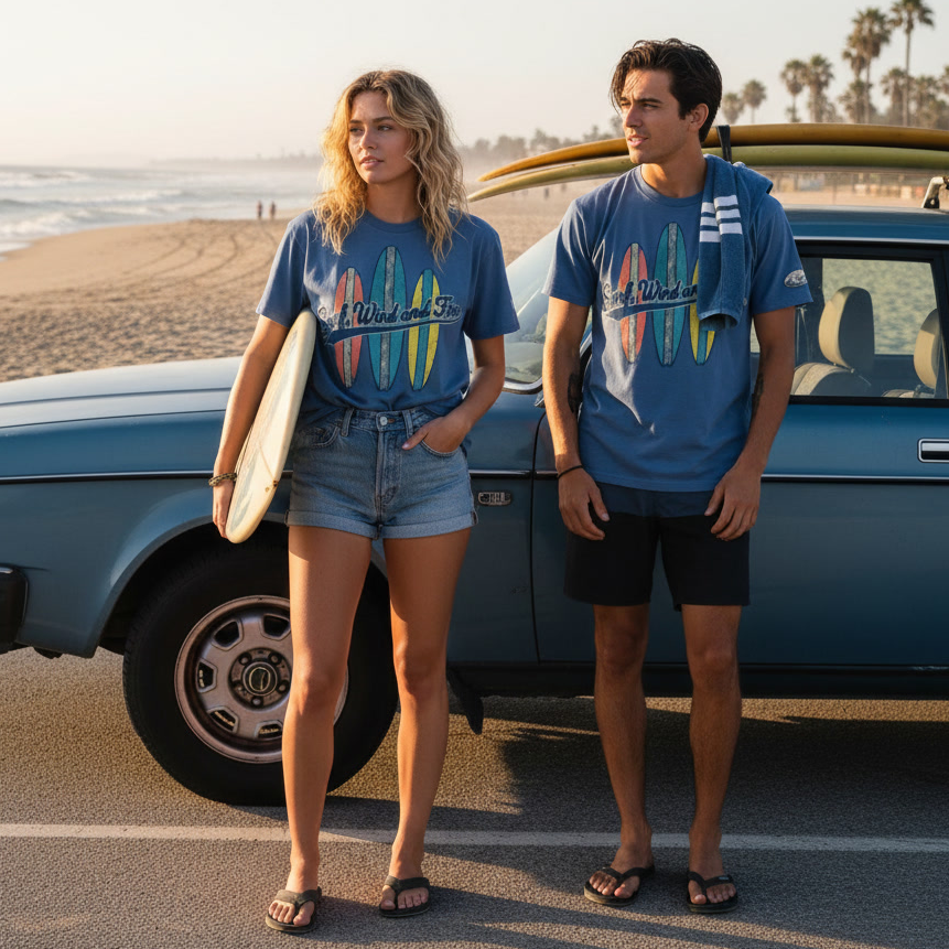 The Wave Rider Vintage T-Shirt, Lagoon Blue