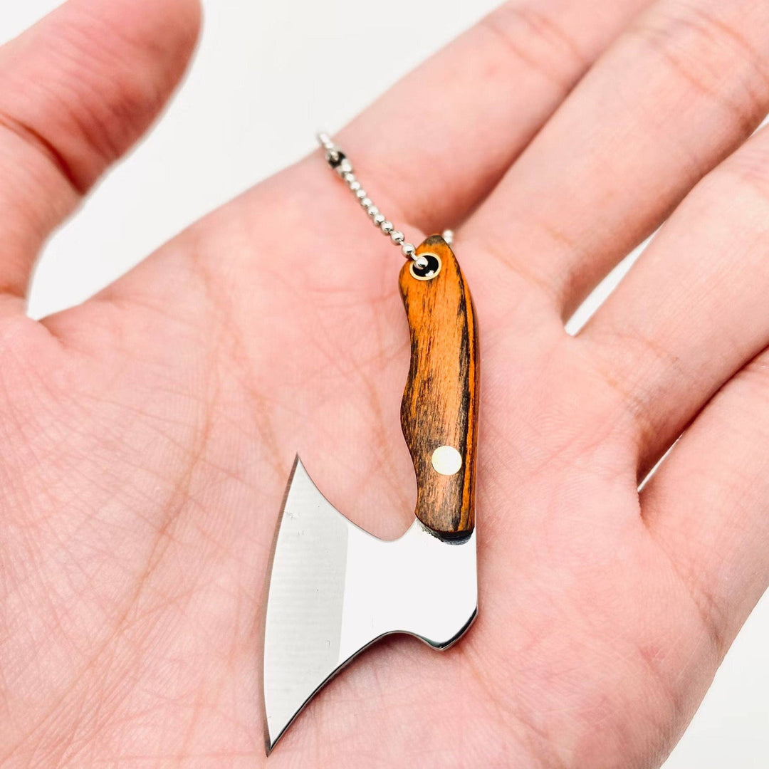 Wooden Handle Mini Stainless Steel Axe With Protective Cover