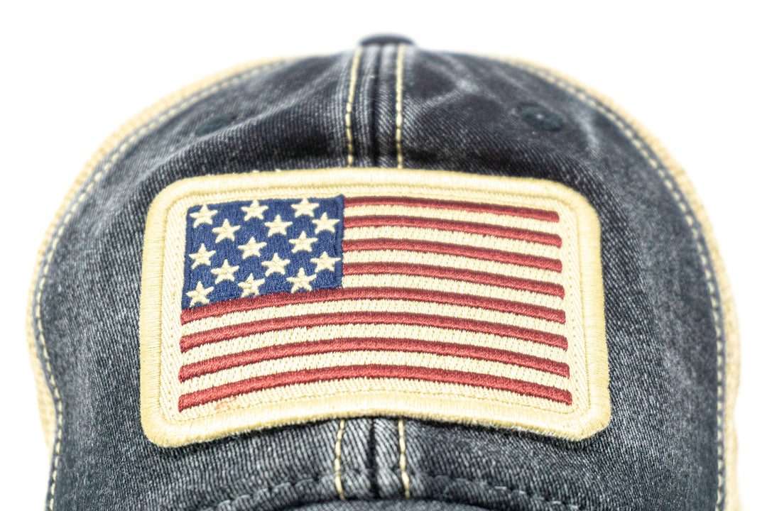 1812 USA Flag Patch Trucker Hat