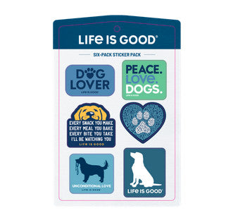 Dog Love  Six Pack Sticker Pack, Multi Color
