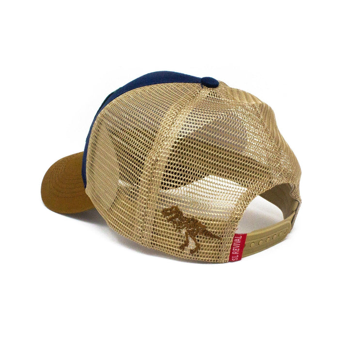 Surfing T-Rex, Structured Trucker Hat, Jurassic Blue