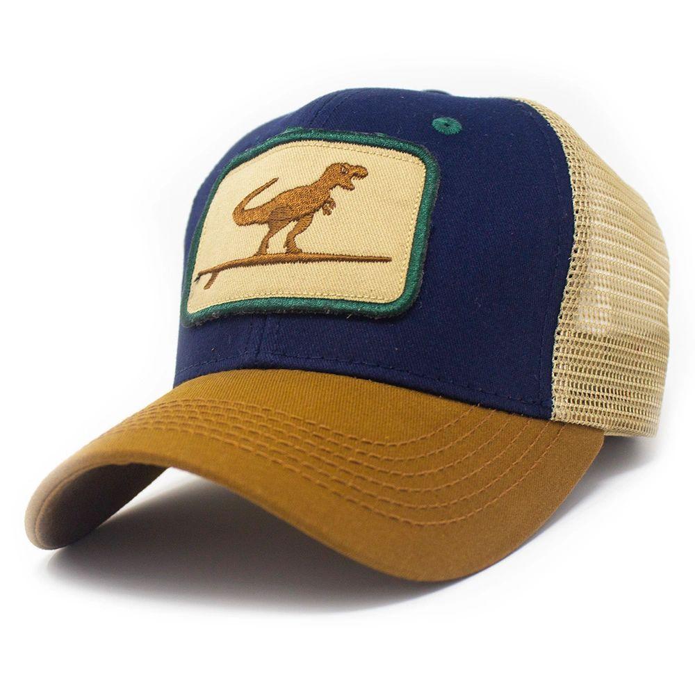 Surfing T-Rex, Structured Trucker Hat, Jurassic Blue