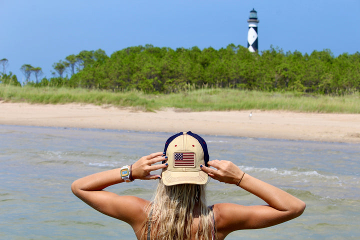 1812 USA Flag Patch Trucker Hat