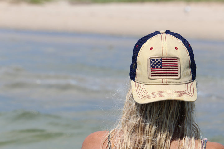 1812 USA Flag Patch Trucker Hat