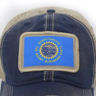 South Dakota Flag Patch Trucker Hat, Navy