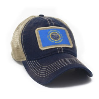 South Dakota Flag Patch Trucker Hat, Navy