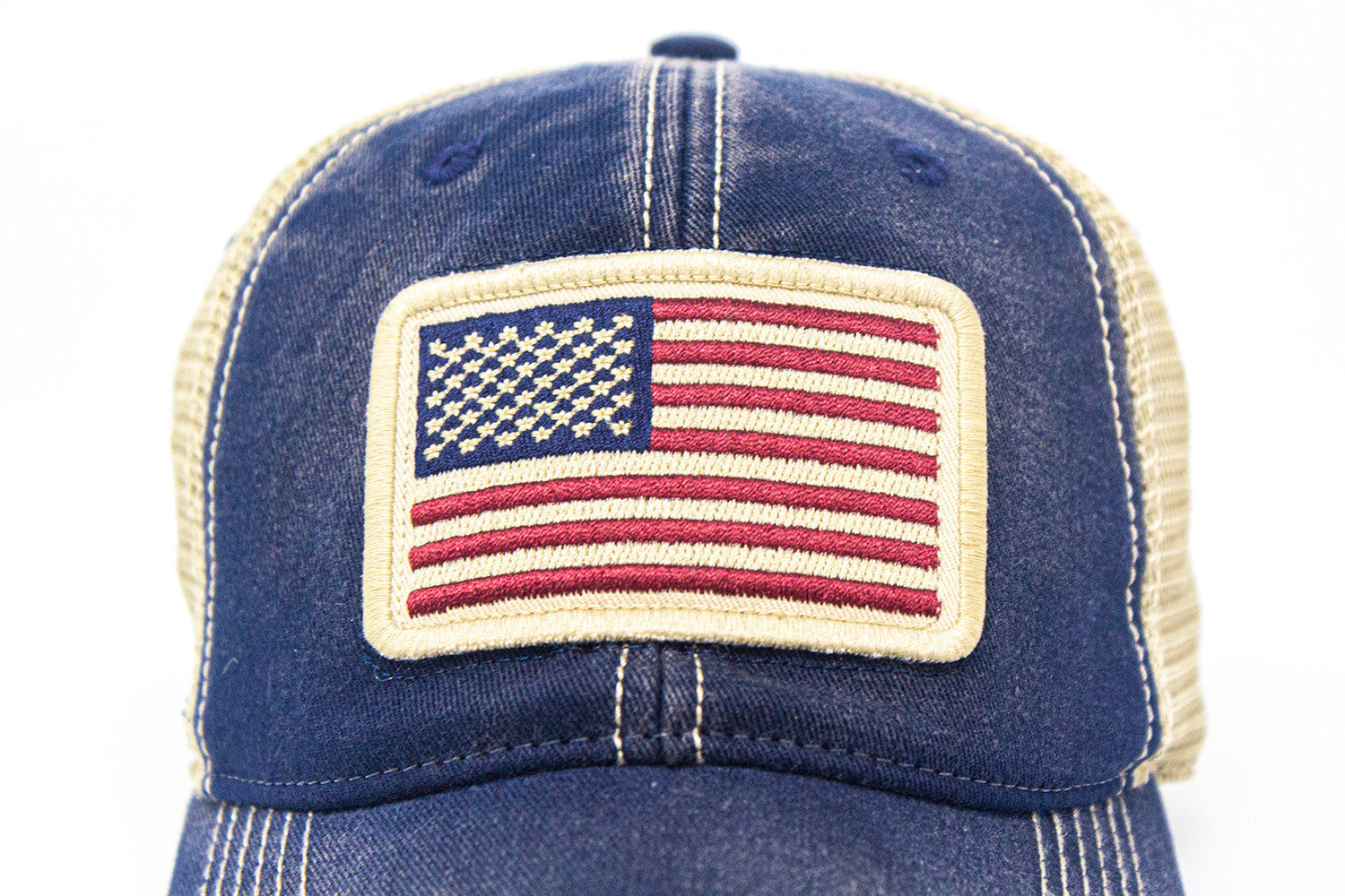 USA Flag Patch Trucker Hat, Navy